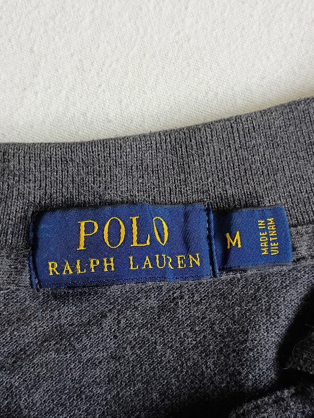 Polo by Ralph Lauren 100% Cotton Charcoal Polo with Purple Pony Size M